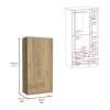 Austral 3 Door Armoire with Drawers, Shelves, and Hanging Rod -Light Oak / Black