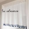 Semi-Sheer Cafe Curtain Tassels Short Kitchen Curtain Half Window Curtain Bedroom Curtain, 57x24 inch